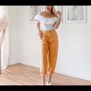 Zara orange slouch denim
